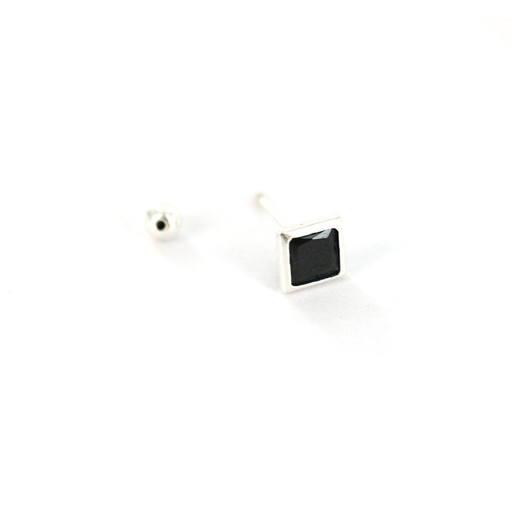 Pendientes Cuadrados De Plata De Ley 925 SSST078 BK