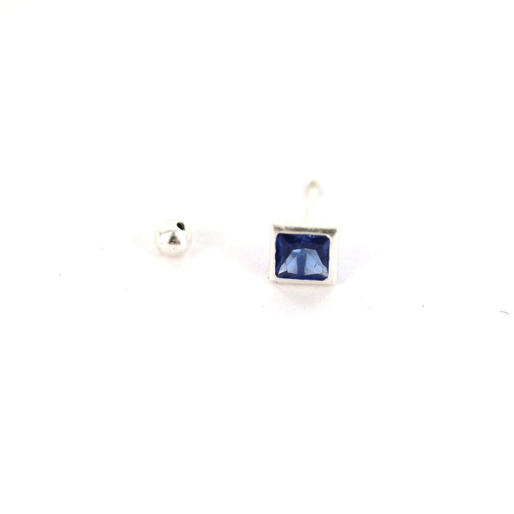 Square 925 Sterling Silver Studs SSST078 BL