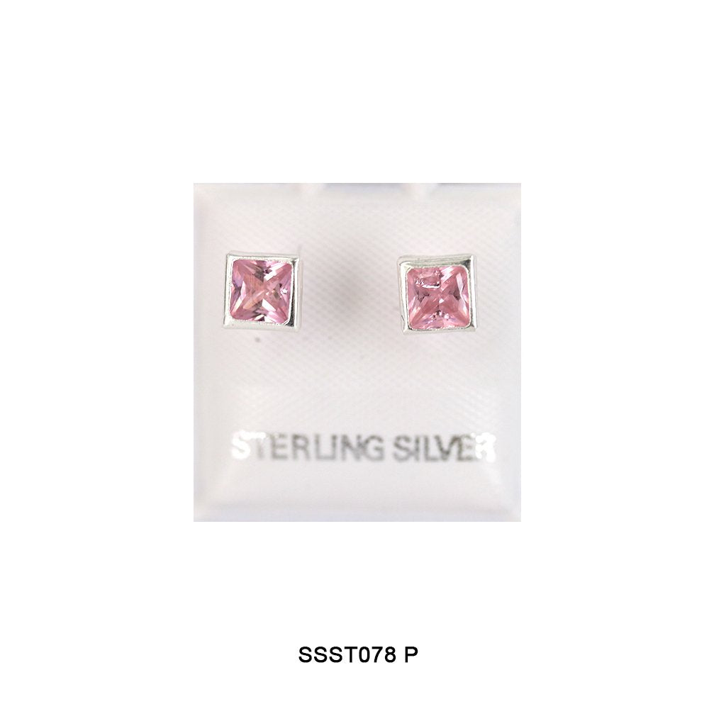 Square 925 Sterling Silver Studs SSST078 P