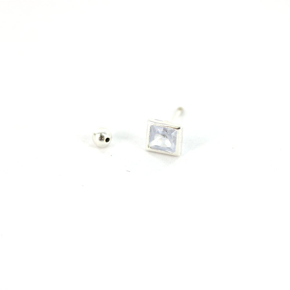 Pendientes Cuadrados De Plata De Ley 925 SSST078 W