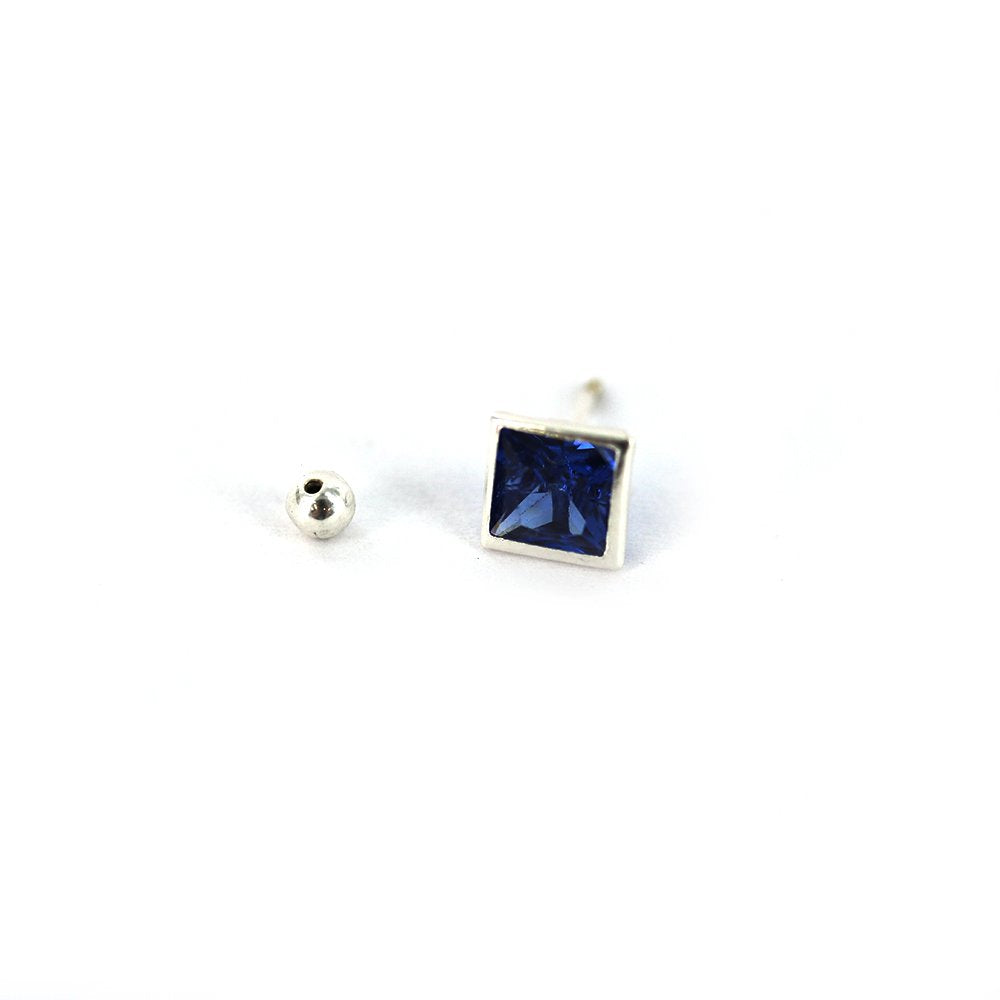 Square 925 Sterling Silver Studs SSST080 BL