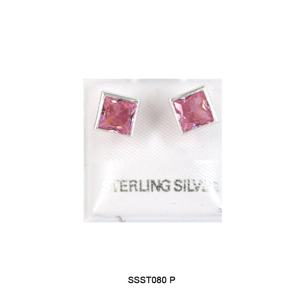 Square 925 Sterling Silver Studs SSST080 P