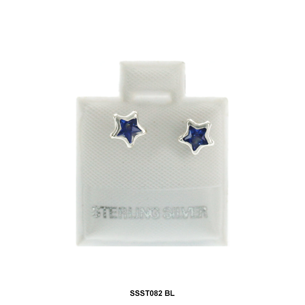 Star 925 Sterling Silver Studs SSST082 BL