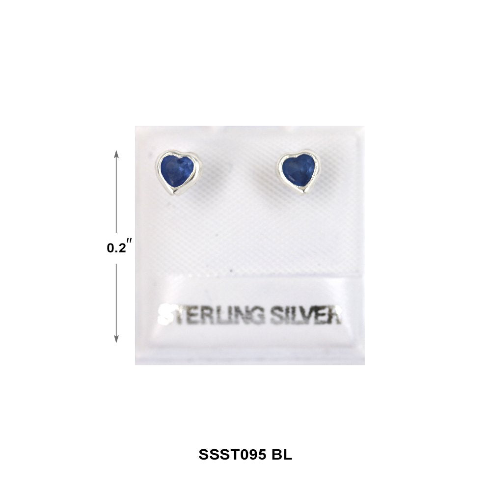 Pendientes Corazón Plata 925 SSST095 BL