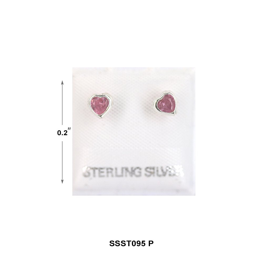 Heart 925 Sterling Silver Studs SSST095 P