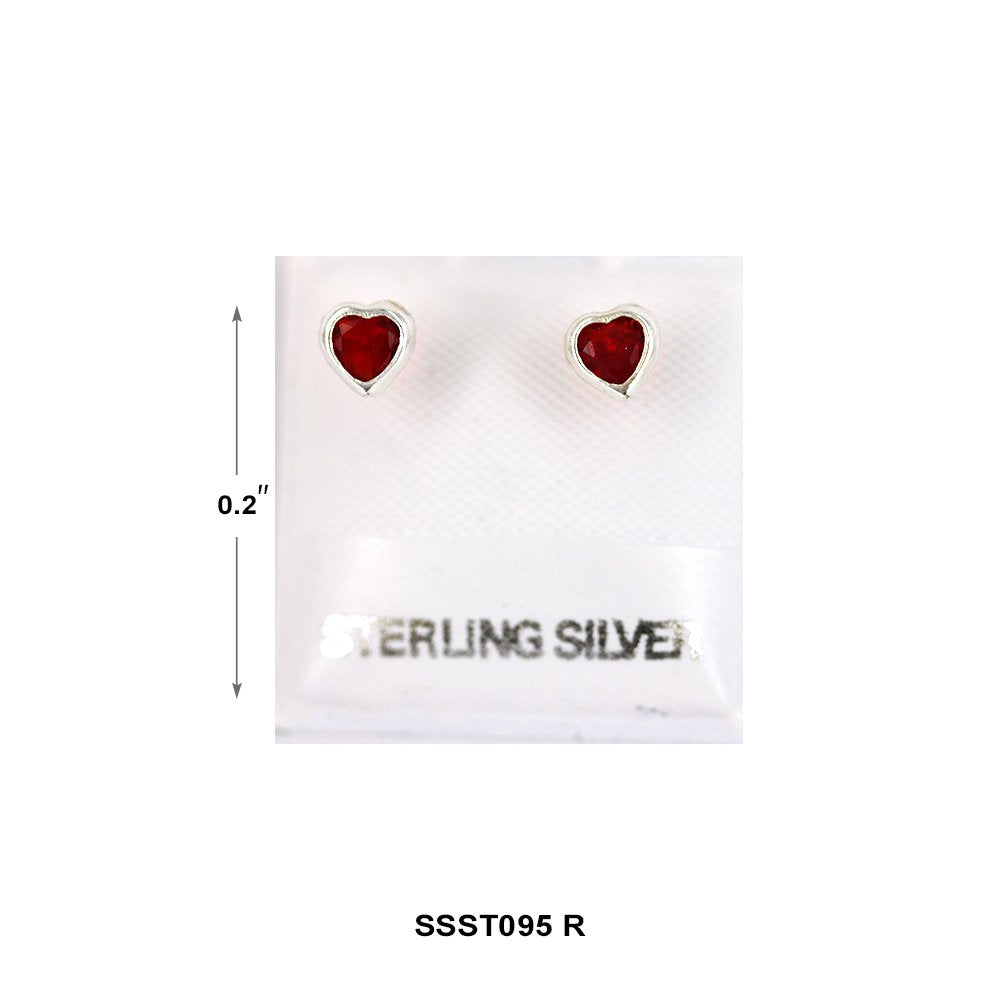 Heart 925 Sterling Silver Studs SSST095 R