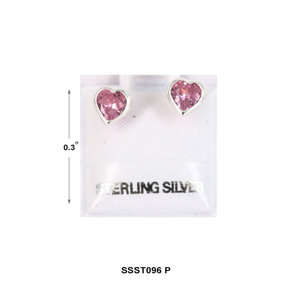 Heart 925 Sterling Silver Studs SSST096 P