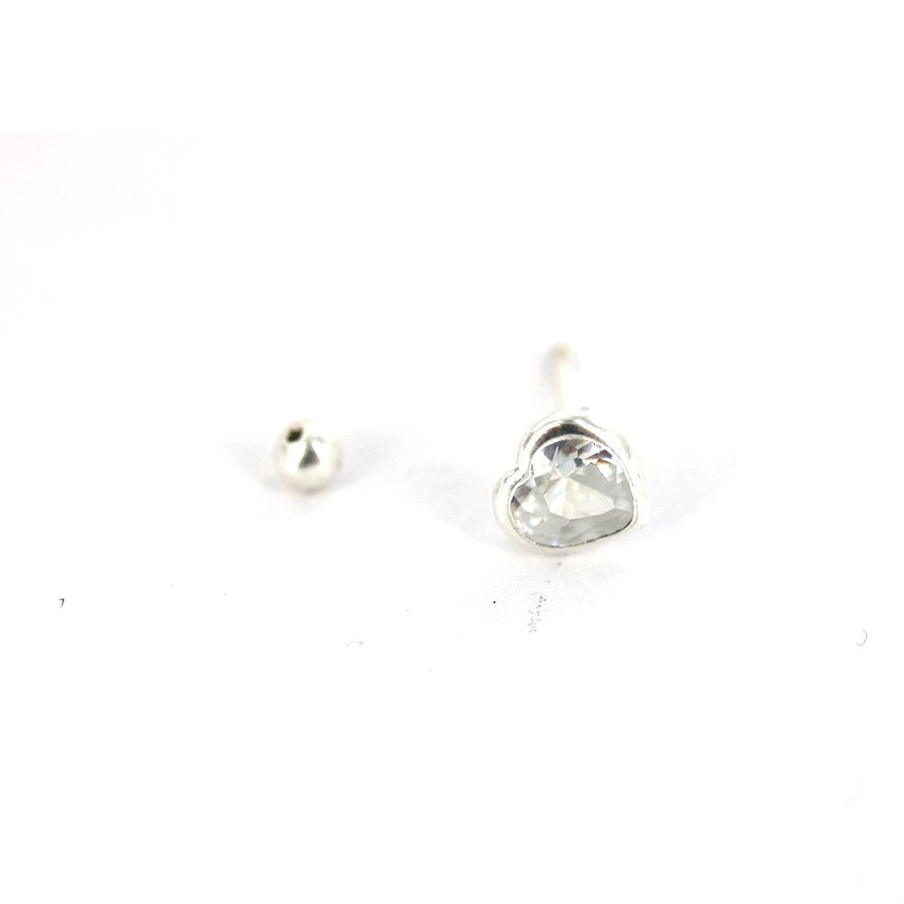 Heart 925 Sterling Silver Studs SSST096 W