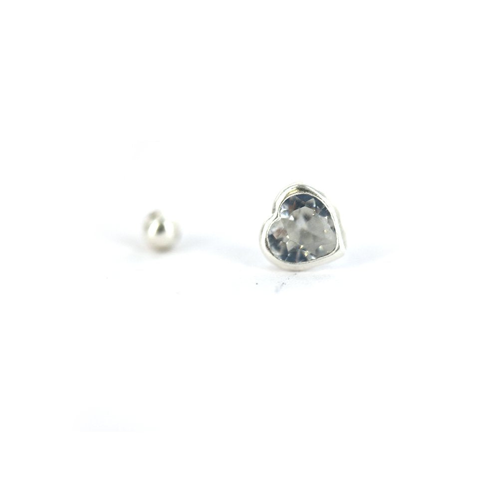 Heart 925 Sterling Silver Studs SSST096 W