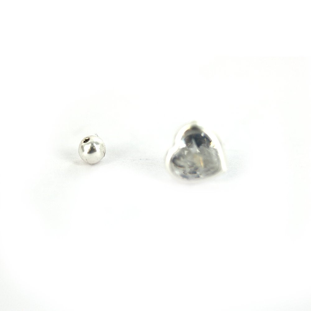 Heart 925 Sterling Silver Studs SSST096 W