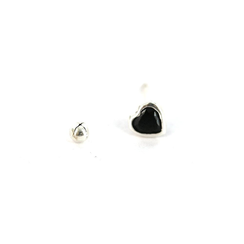 Pendientes Corazón Plata 925 SSST097 BK