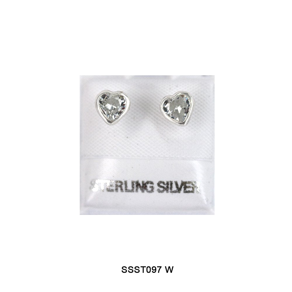 Pendientes Corazón Plata 925 SSST097 W