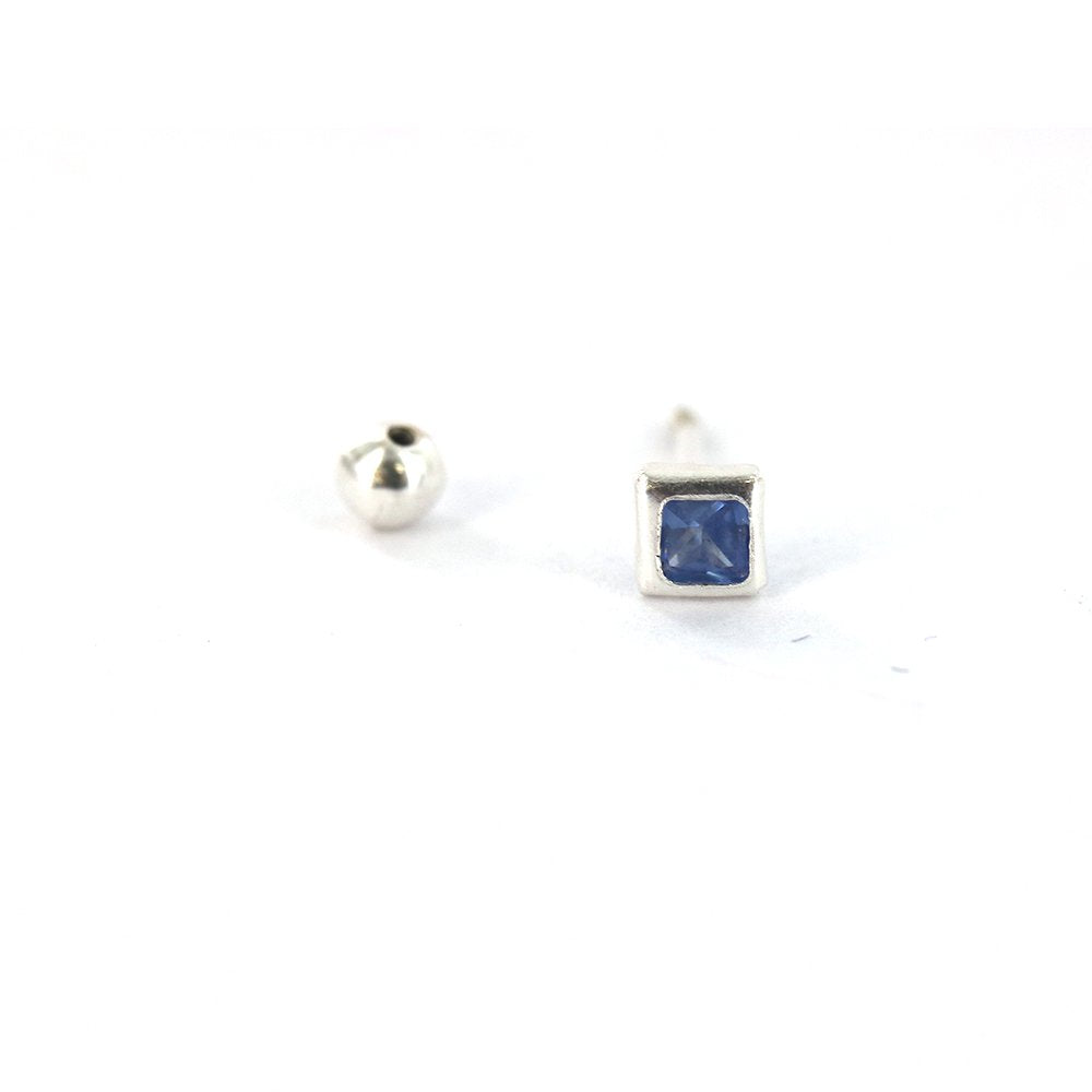 Square 925 Sterling Silver Studs SSSTBC3 BL