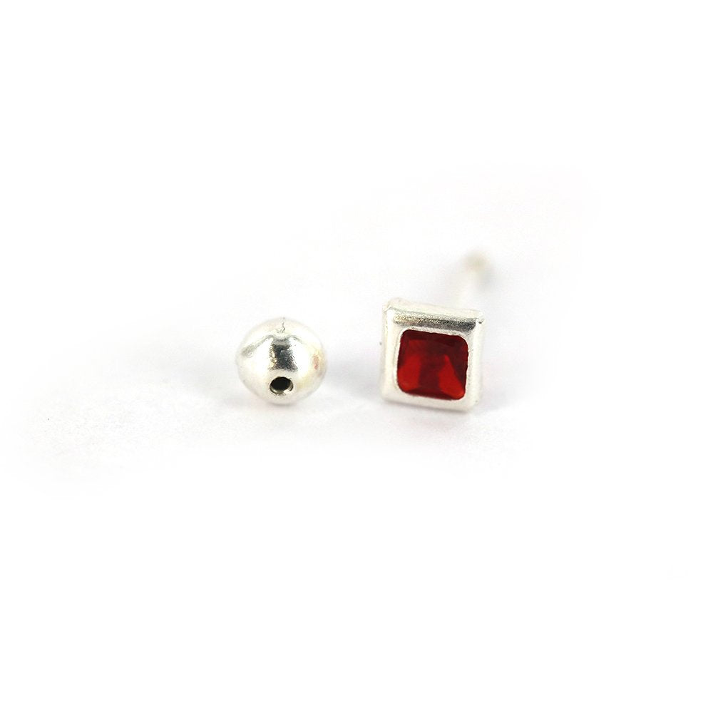 Square 925 Sterling Silver Studs SSSTBC3 R