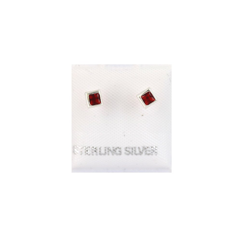 Square 925 Sterling Silver Studs SSSTBC3 R