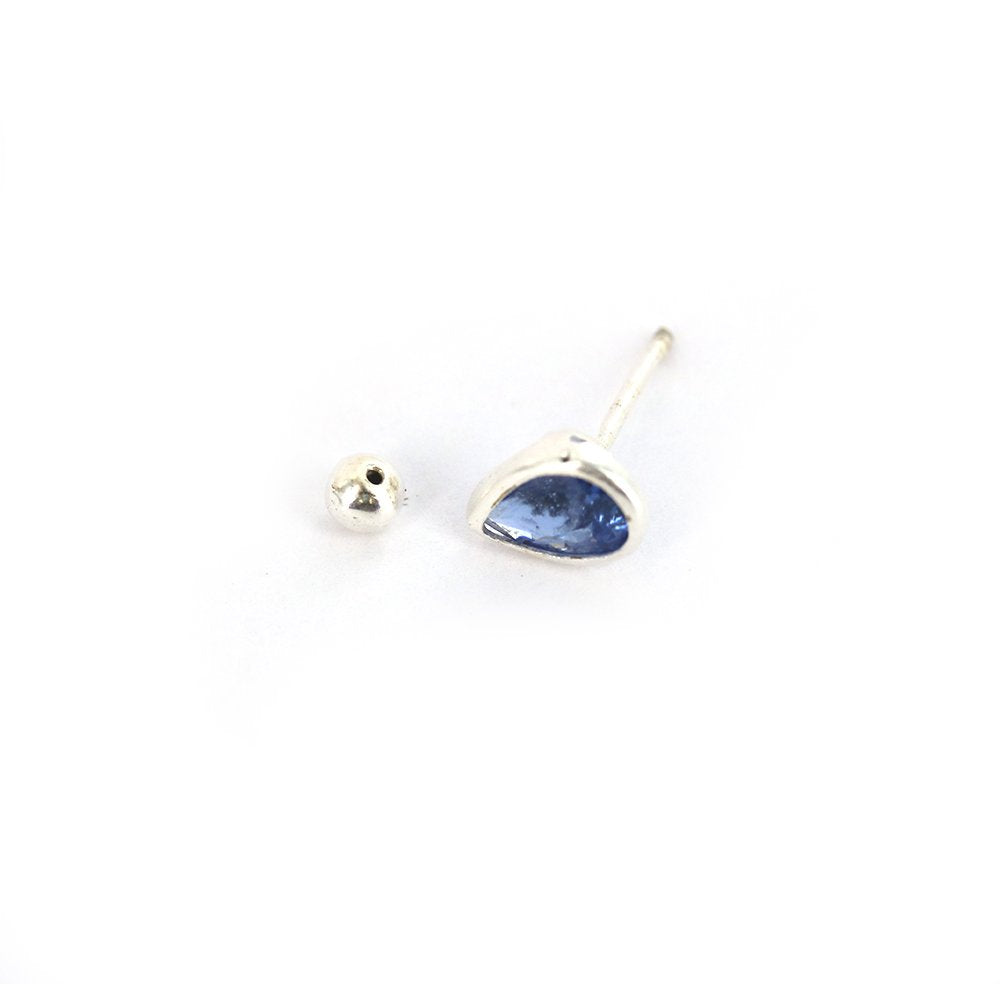 Tear Drop 925 Sterling Silver Studs SSSTBL75 BL