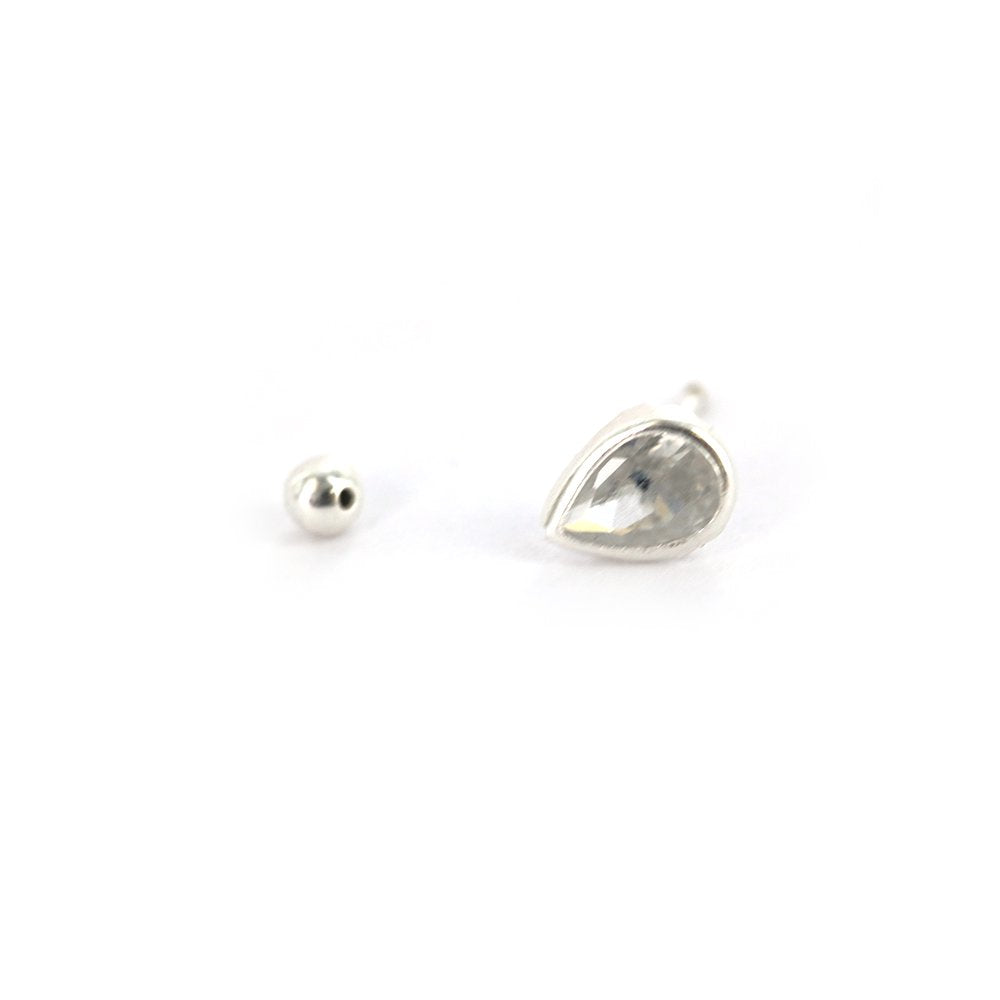 Tear Drop 925 Sterling Silver Studs SSSTBL75 W