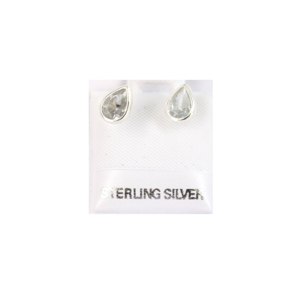 Tear Drop 925 Sterling Silver Studs SSSTBL75 W