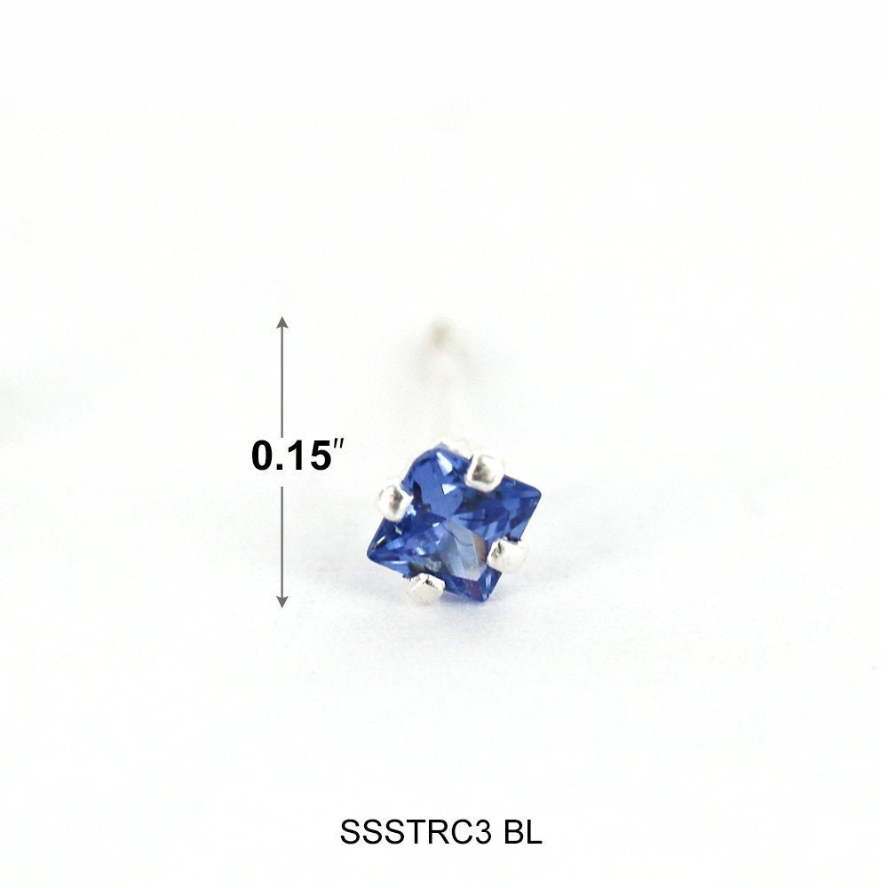 Square 925 Sterling Silver Studs SSSTRC3 BL