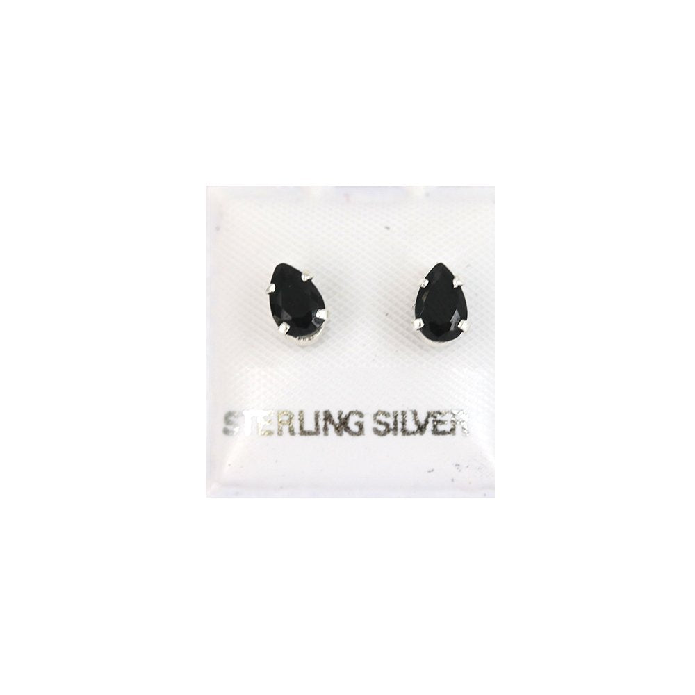 Tear Drop 925 Sterling Silver Studs SSSTRL64 BK