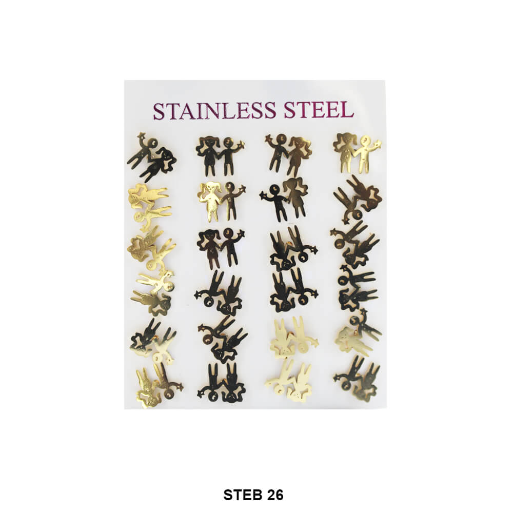 Stainless Steel Stud Earrings STEB 26