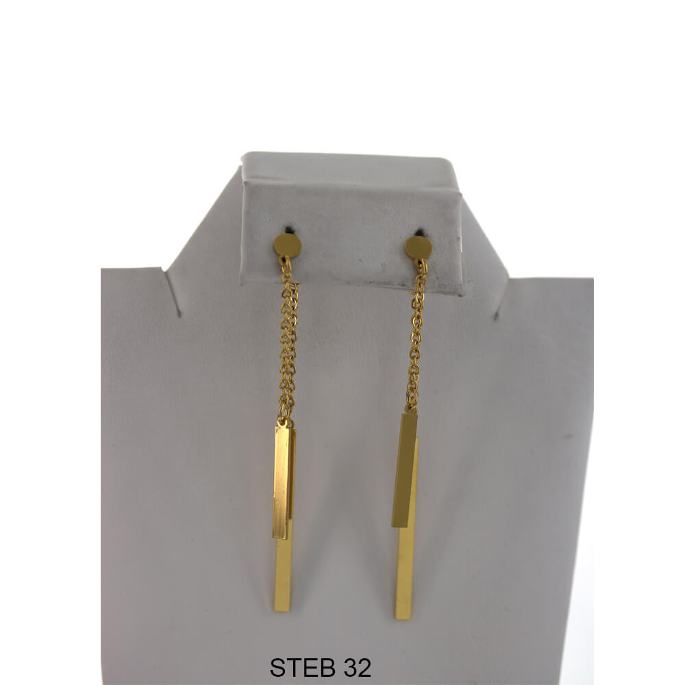 Stainless Steel Long Earrings STEB 32