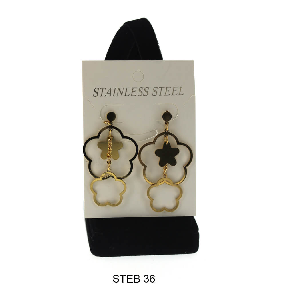 Stainless Steel Long Earrings STEB 36