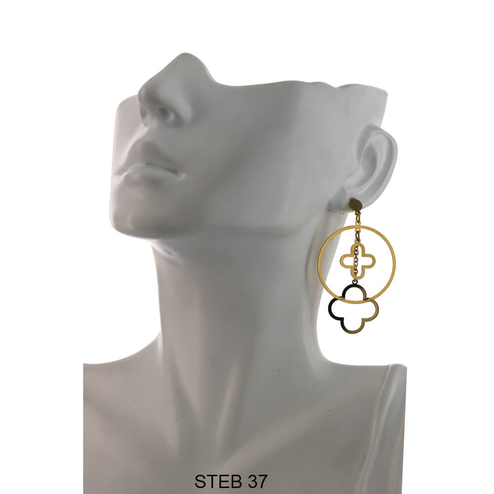 Stainless Steel Long Earrings STEB 37