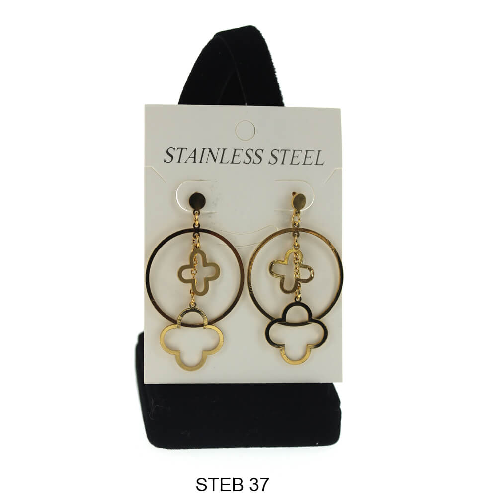 Stainless Steel Long Earrings STEB 37