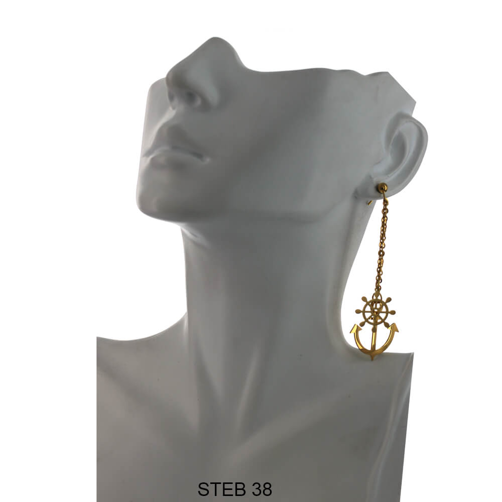 Stainless Steel Long Earrings STEB 38