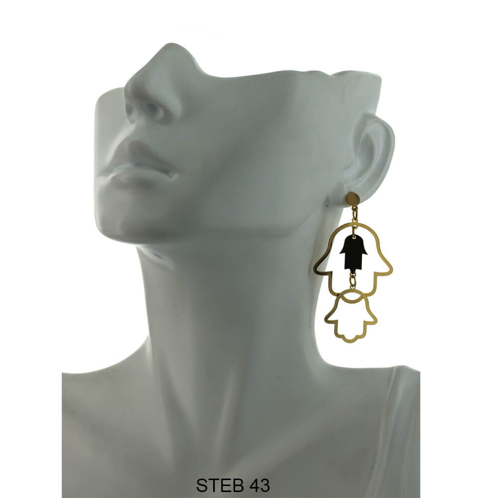 Stainless Steel Long Earrings STEB 43