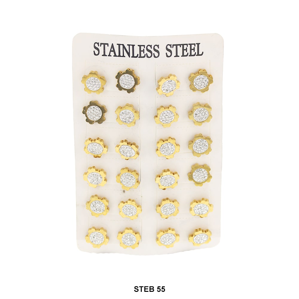 Stainless Steel Stud Earrings STEB 55