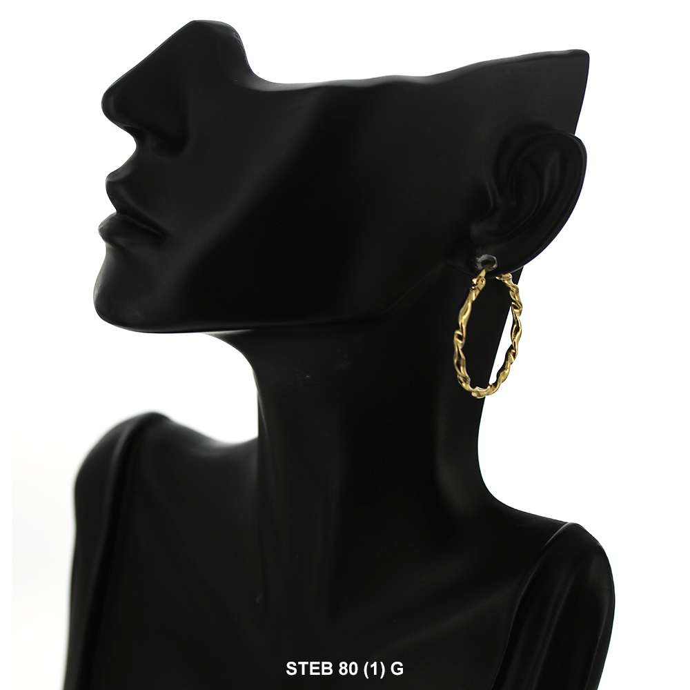 Stainless Steel Hoop Earrings STEB 80 G