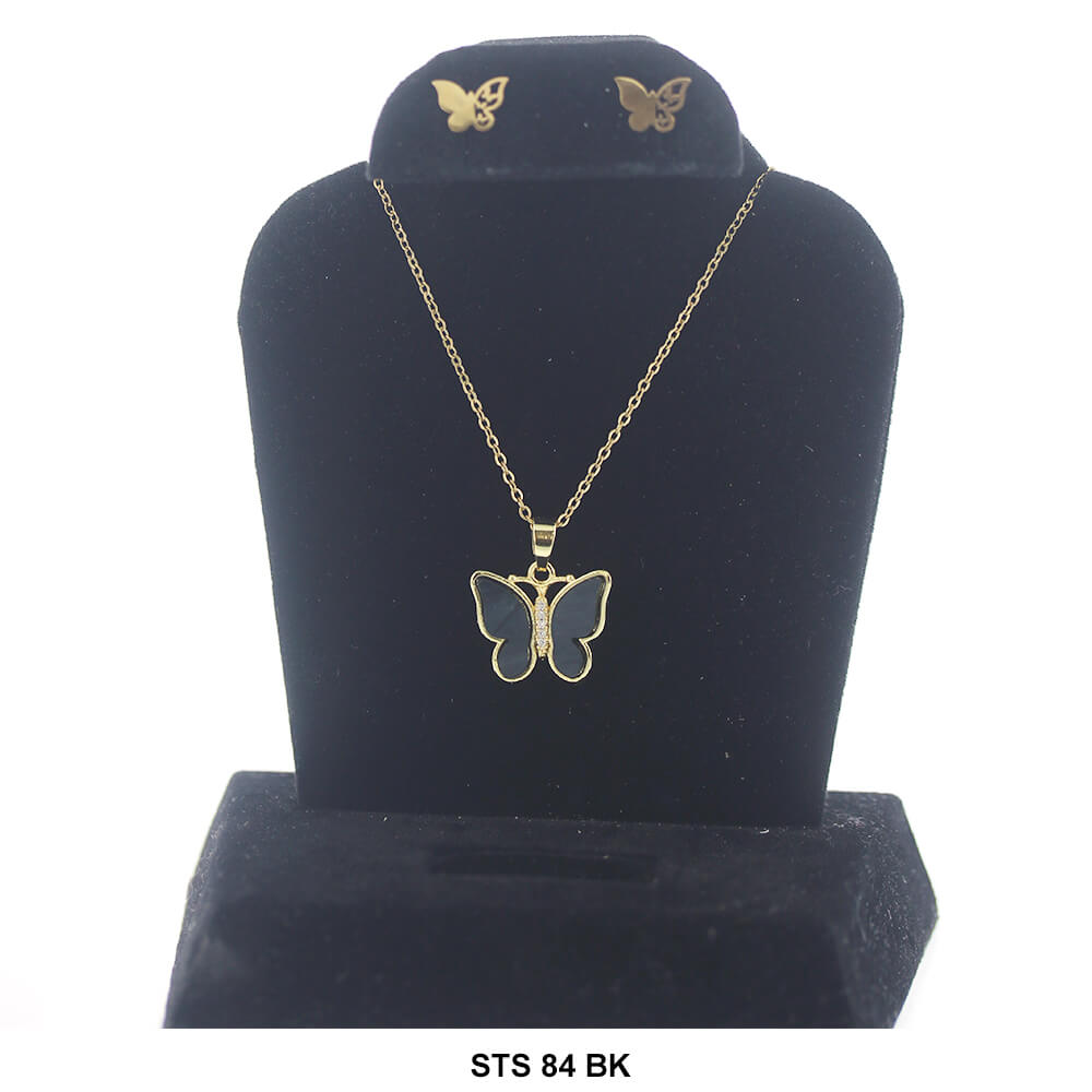 Conjunto de collar de mariposa STS 84 BK