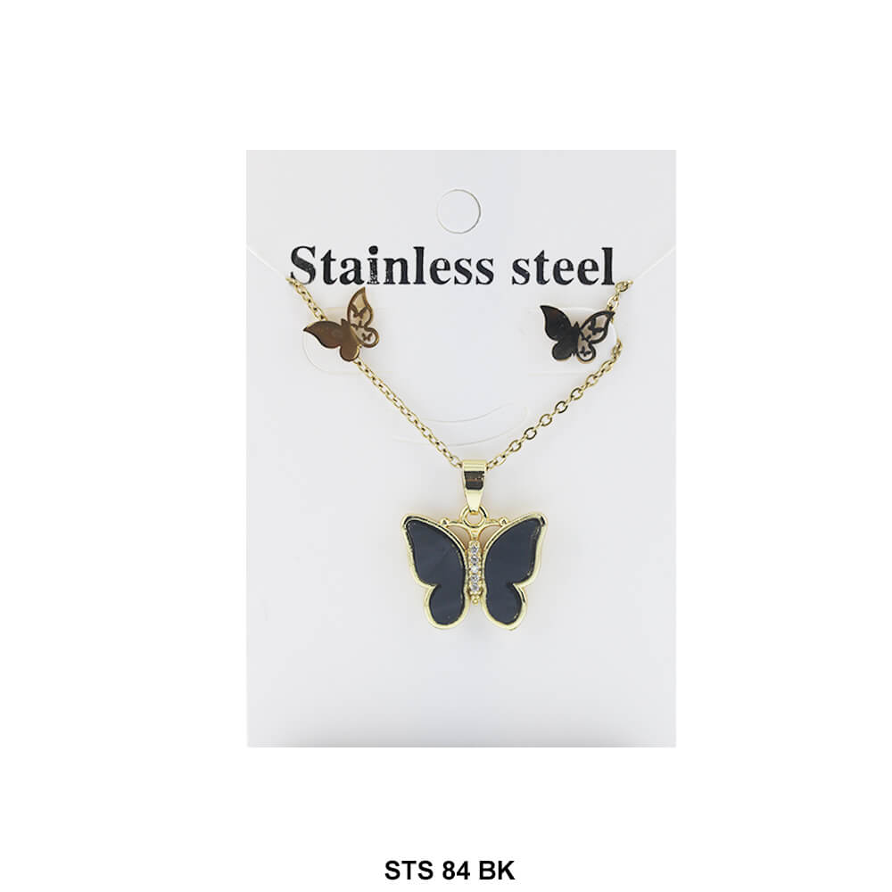 Butterfly Necklace Set STS 84 BK