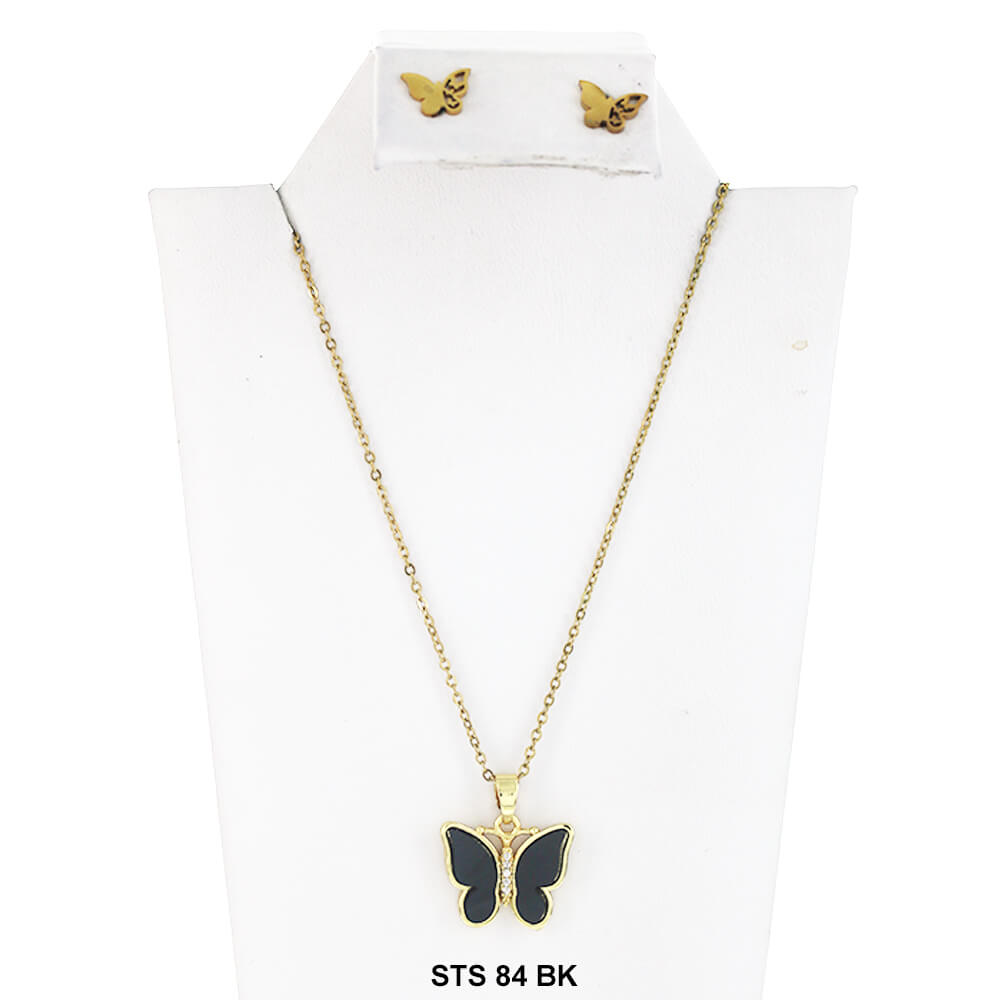 Butterfly Necklace Set STS 84 BK