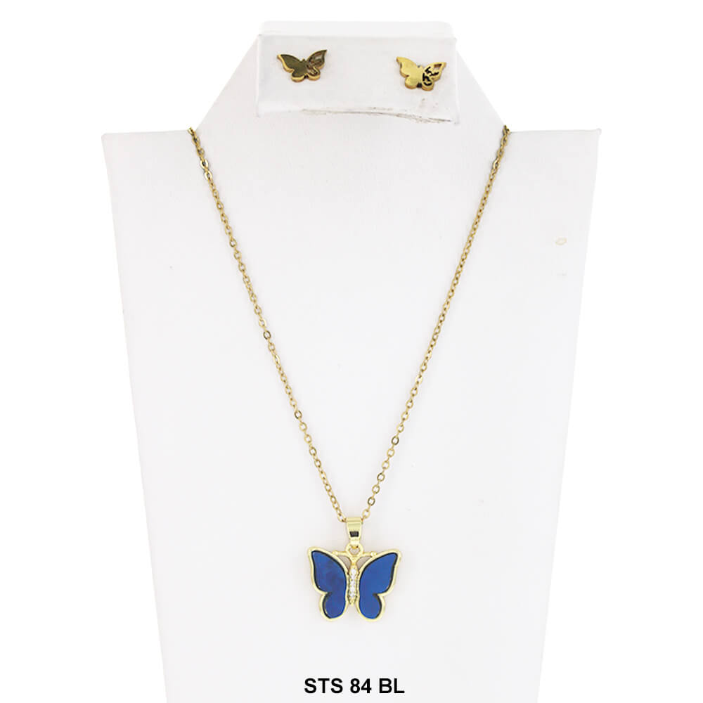 Butterfly Necklace Set STS 84 BL