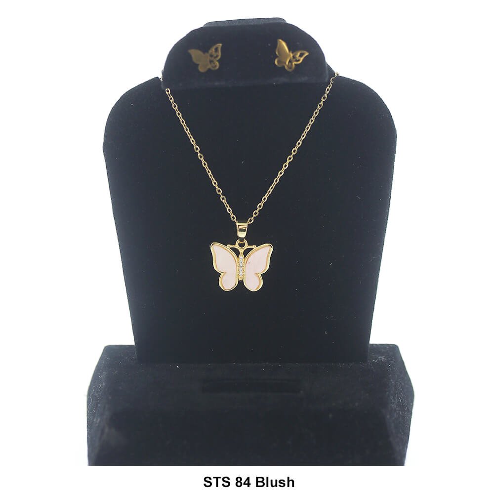 Butterfly Necklace Set STS 84 Blush