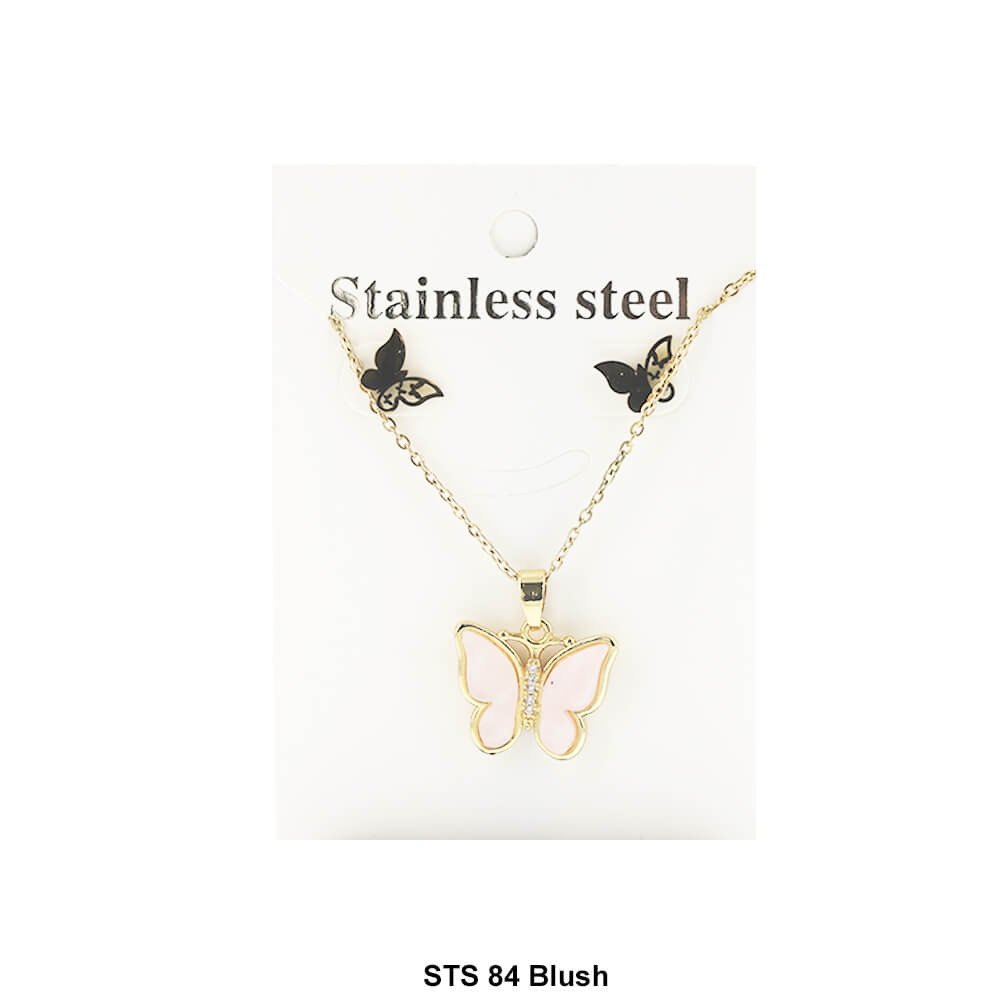 Butterfly Necklace Set STS 84 Blush