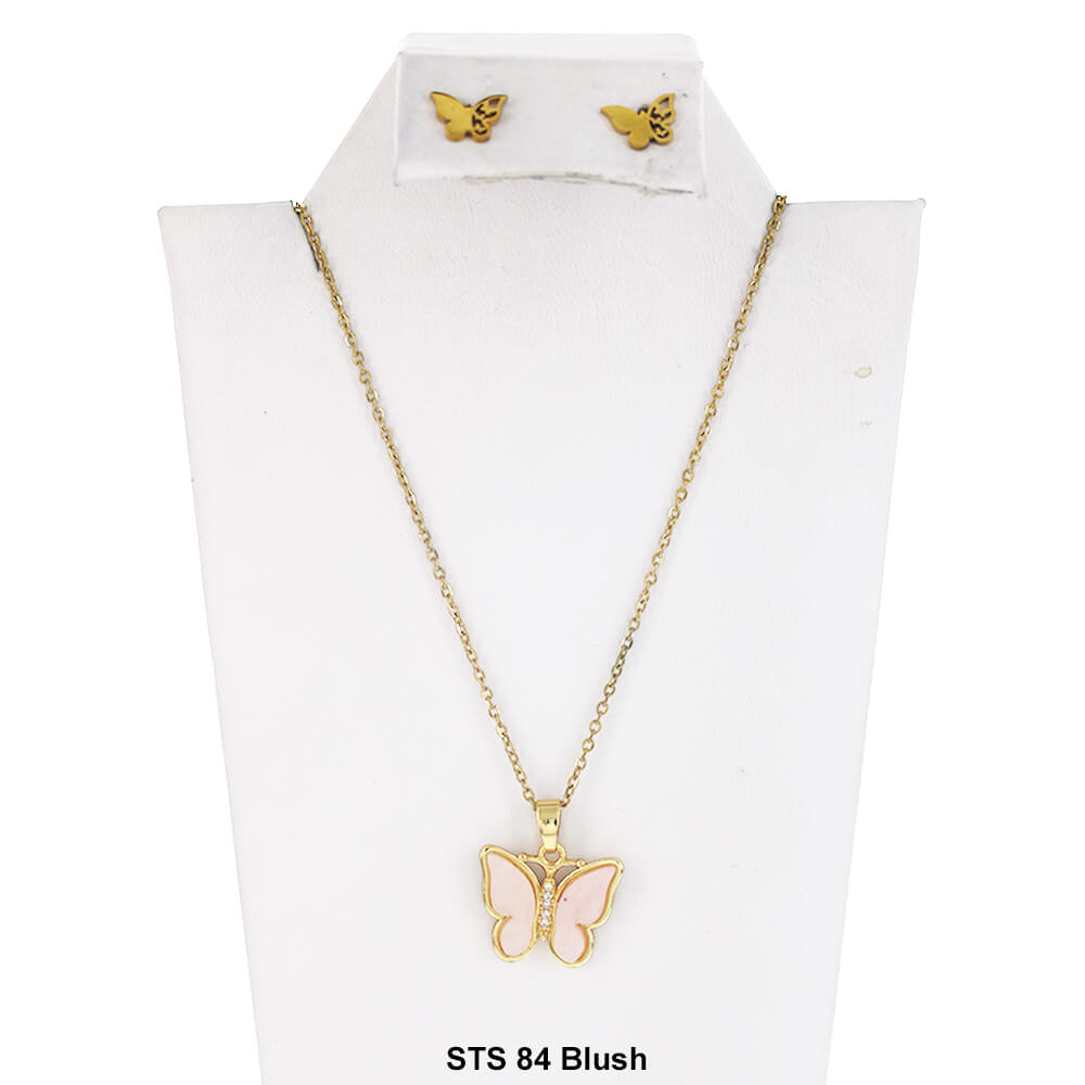 Butterfly Necklace Set STS 84 Blush