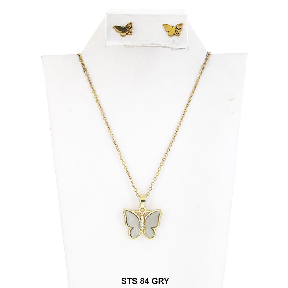 Butterfly Necklace Set STS 84 GRY