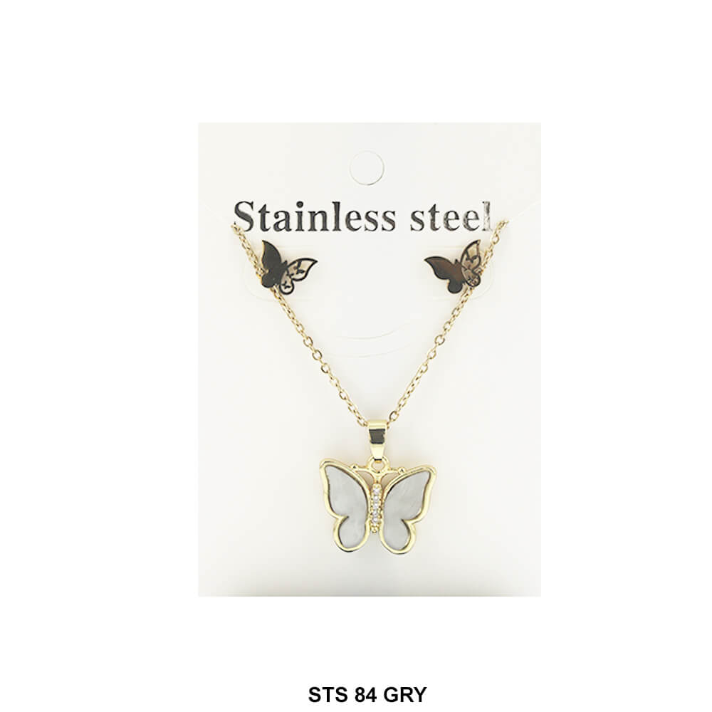 Butterfly Necklace Set STS 84 GRY