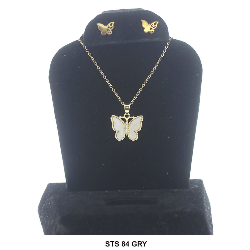 Butterfly Necklace Set STS 84 GRY