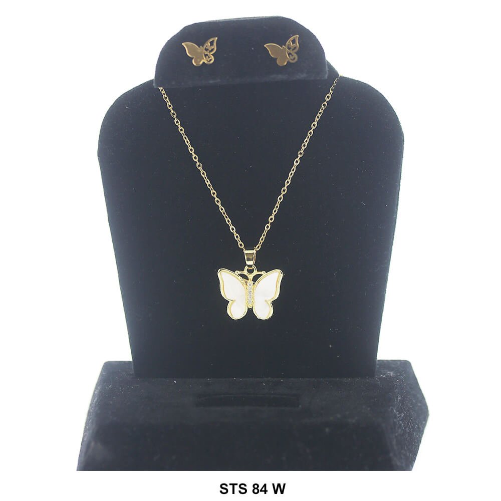 Butterfly Necklace Set STS 84 W