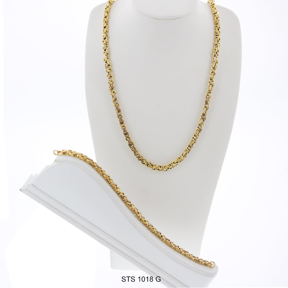 Stainless Steel Chain And Bracelet Set STC 1018 G